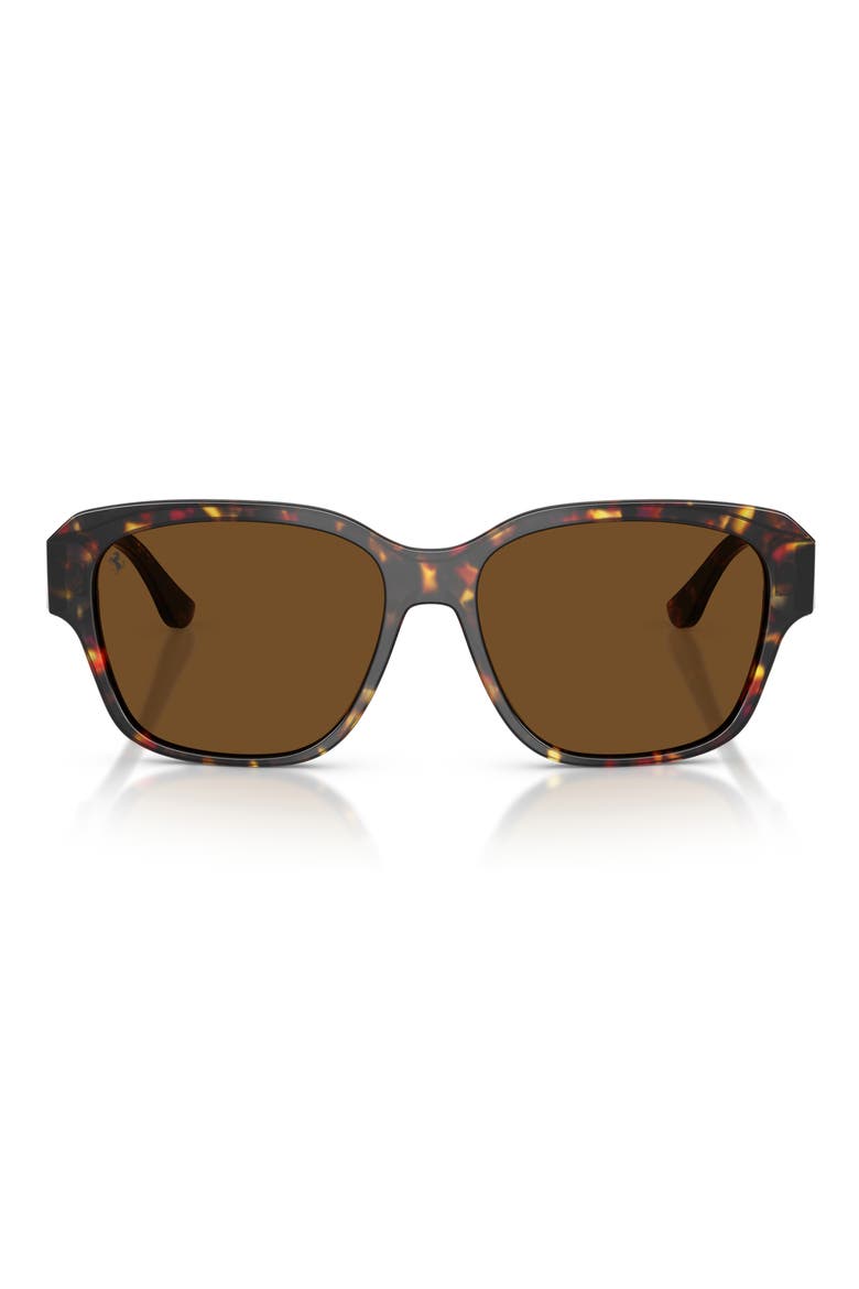 57mm Polarized Square Sunglasses, Main, color, YELLOW TORTOISE / BROWN POLAR