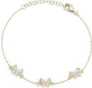 GLAZE JEWELRY Cubic Zirconia Butterfly Station Chain Bracelet