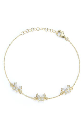 Glaze Jewelry Cubic Zirconia Butterfly Station Chain Bracelet In Gold