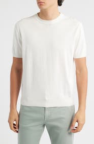 Canali Short Sleeve Cotton Crewneck Sweater