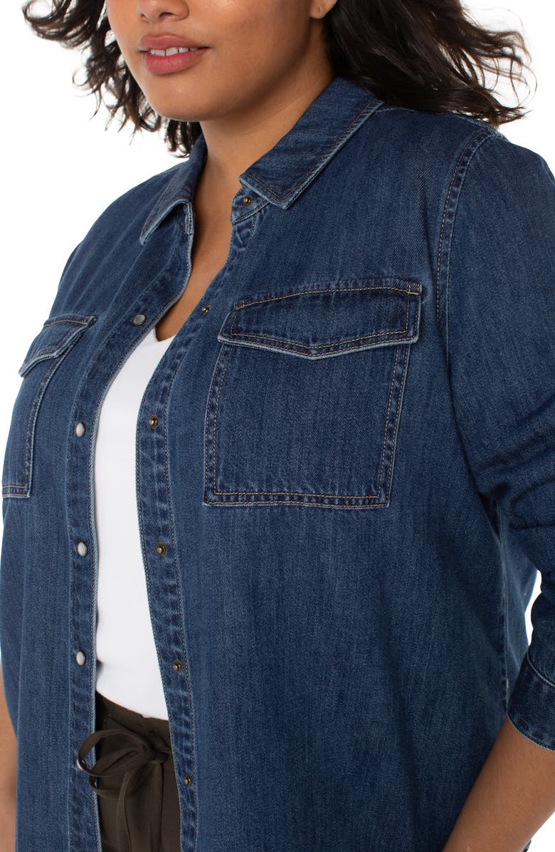 Liverpool Los Angeles Denim Snap-Up Shirt, Alternate, color, North Shore