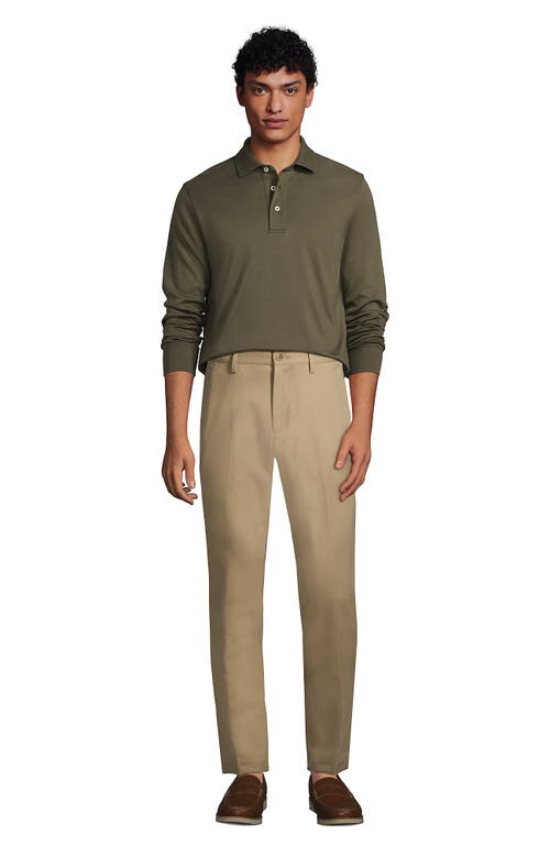 Lands' End Long Sleeve Cotton Supima Polo Shirt In Green
