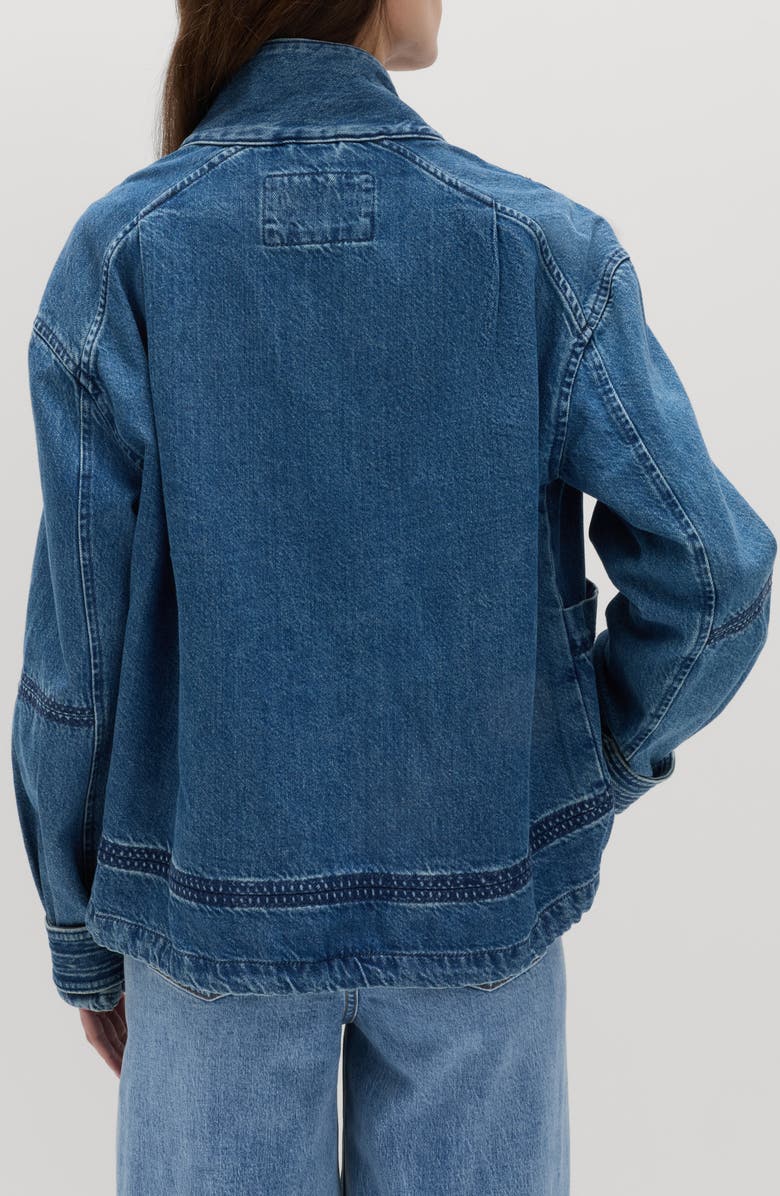 PER UNA BY M&S Denim Bomber Jacket, Alternate, color, Indigo Blue