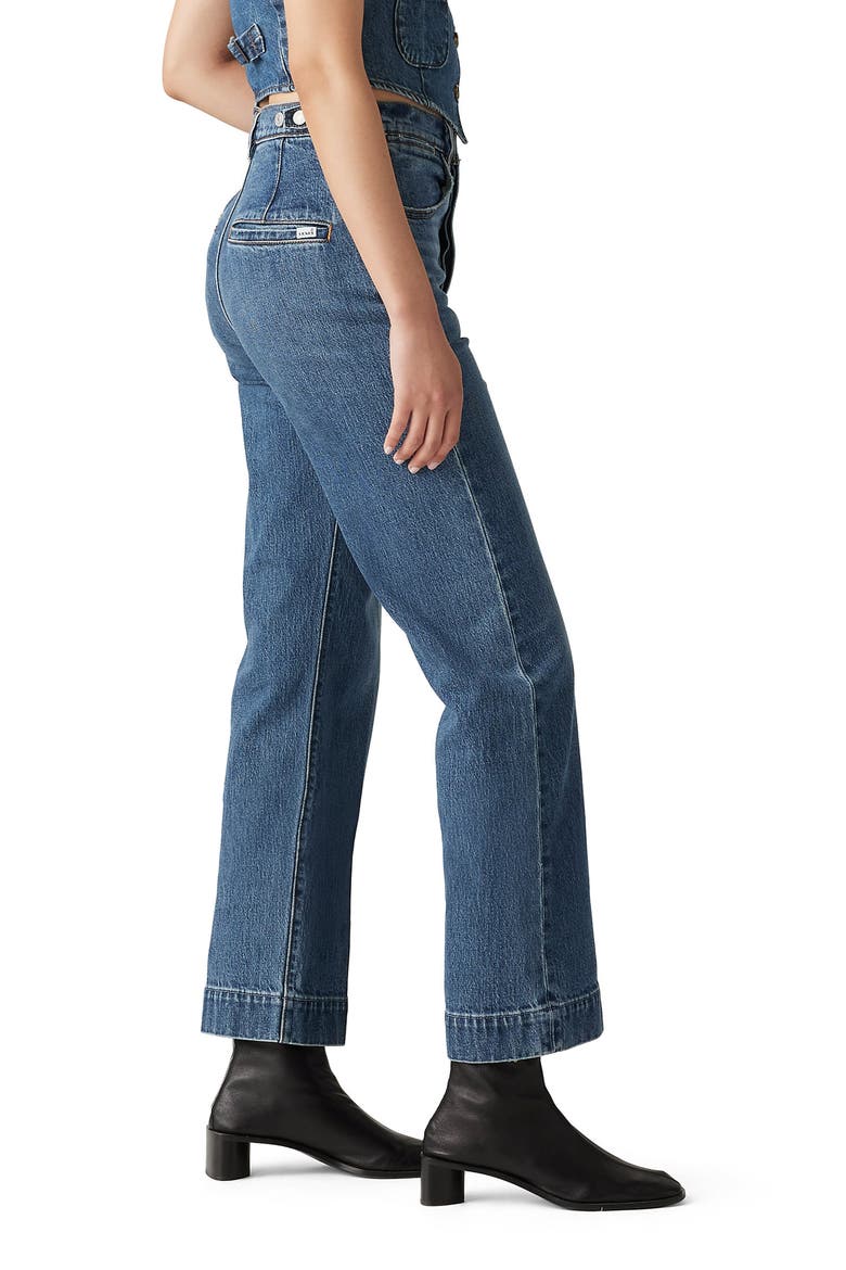 Ribcage Tailored High Waist Ankle Straight Leg Jeans, Alternate, color, VALLEY VIEW CREASE