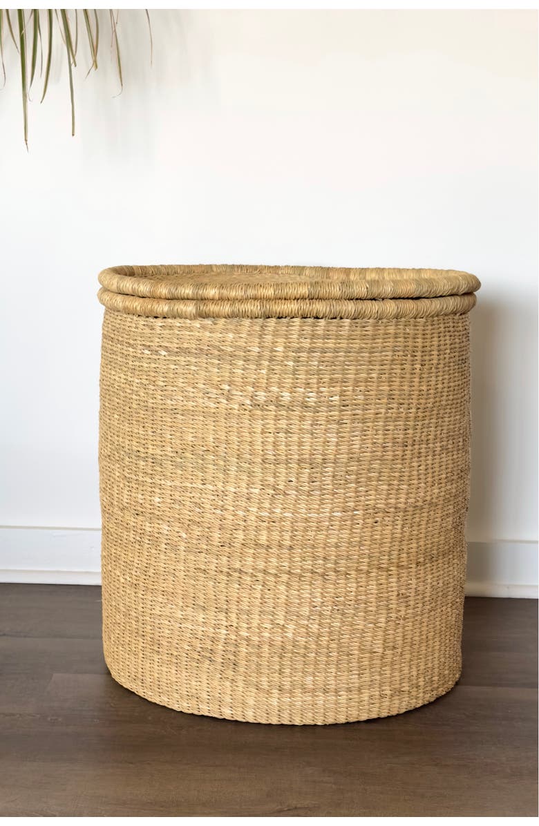 Mbare Handwoven Hamper with Lid, Alternate, color, Natural