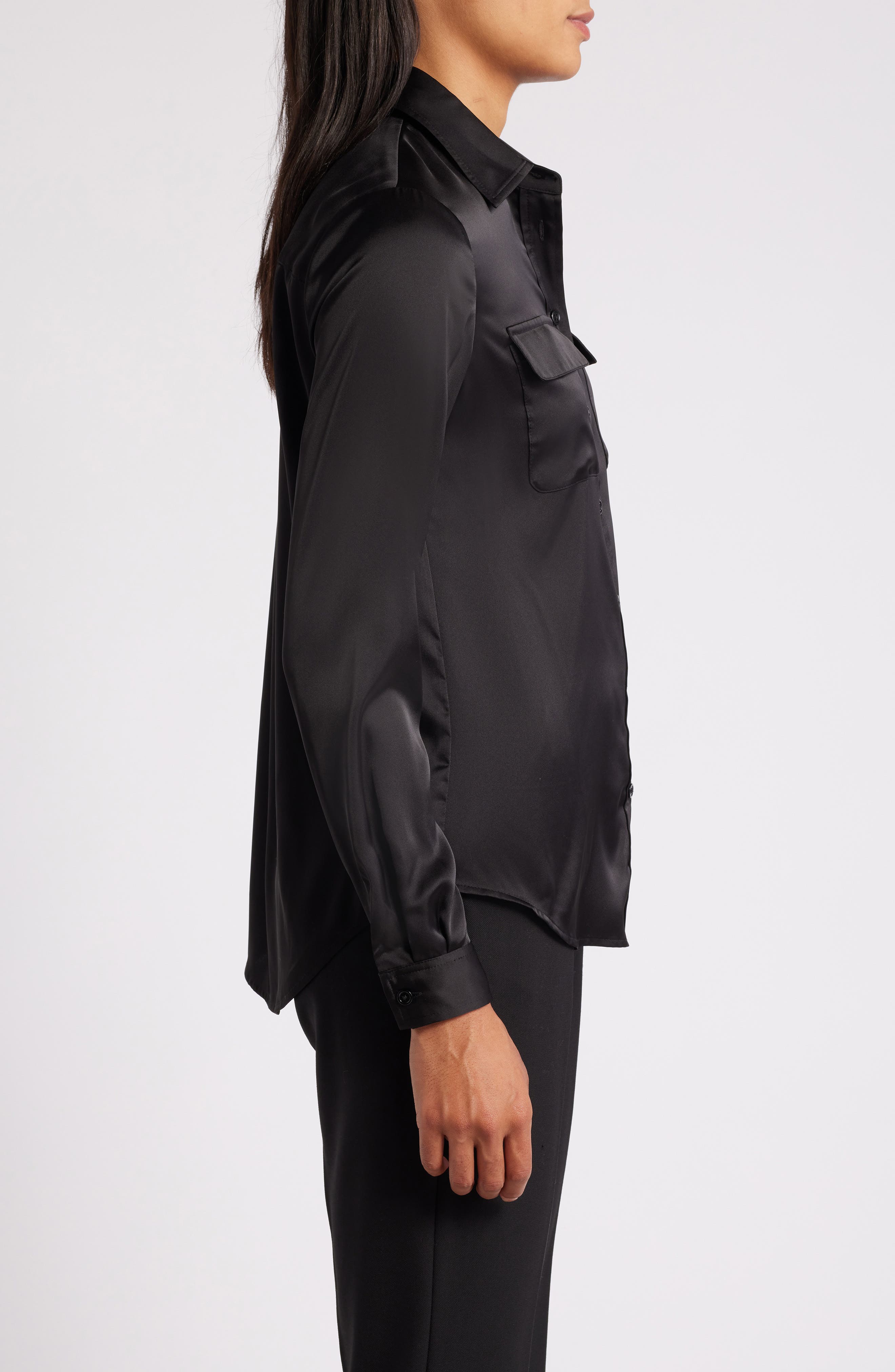 Anne Klein Long Sleeve Button Up Shirt (Women) | Nordstrom
