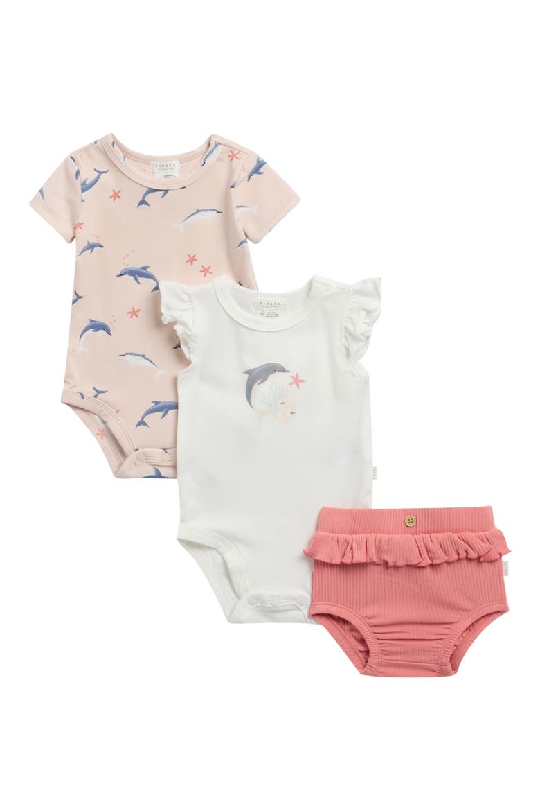 Dolphins Bodysuit & Bloomers Set, Main, color, OFF WHITE