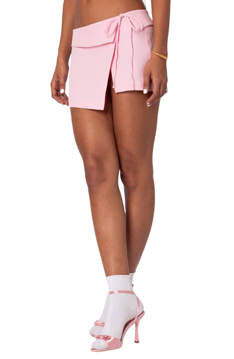 EDIKTED Selena Asymmetric Wrap Miniskirt, Alternate, color, Pink