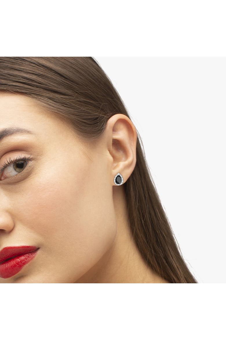Pear Stud Earrings 14k, Alternate, color, 1.72ct,Onyx,White Gold