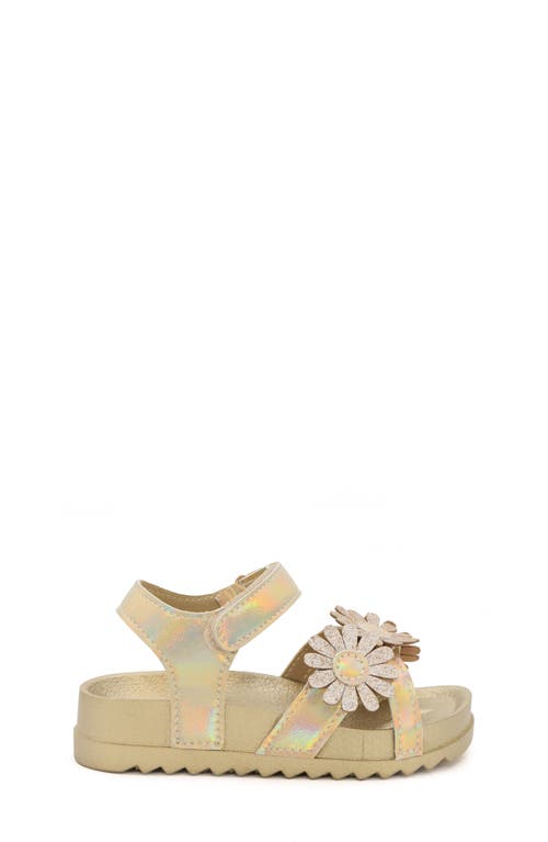 Yoki Kids' Metallic Flower Sandal In Brown