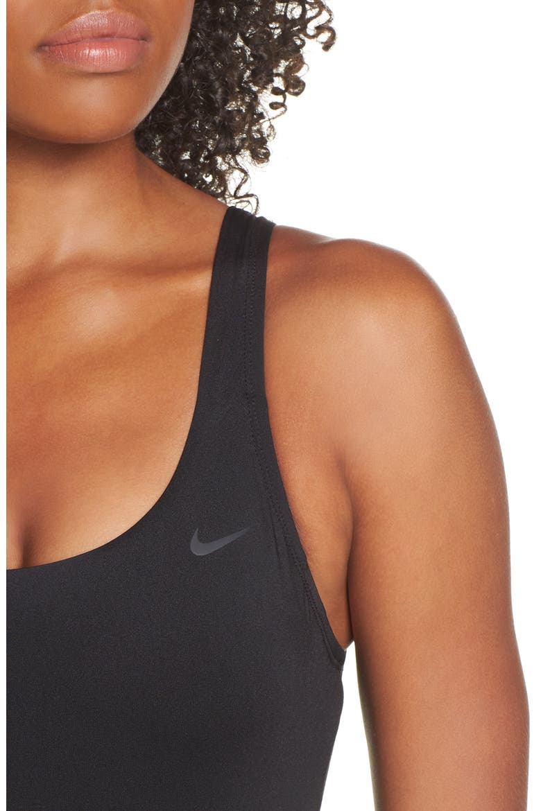 U-Back One-Piece Swimsuit, Alternate, color, BLACK