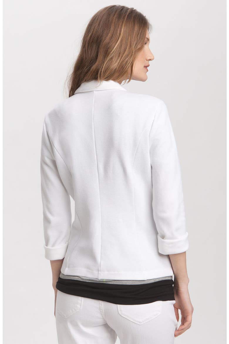 Piqué Blazer, Alternate, color, WHITE