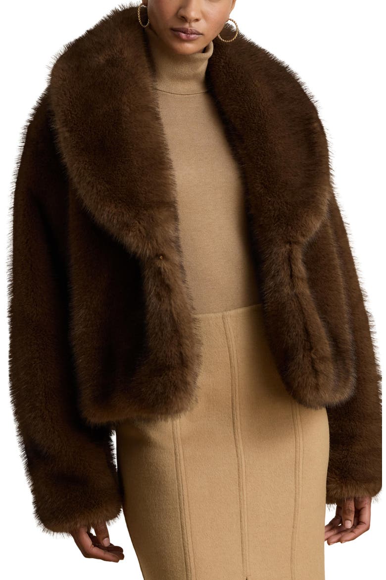 Faux Fur Coat, Main, color, CAMEL BEIGE
