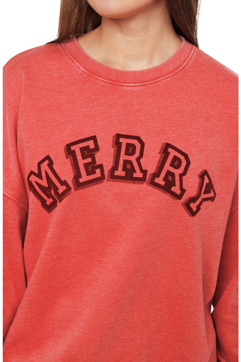Tori Relaxed Crewneck Graphic Sweatshirt, Alternate, color, BARBADOS CHERRY MERRY