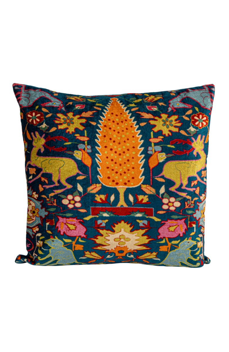Storied Home Bohemian Vintage Velvet Pillow, Multicolor, Alternate, color,