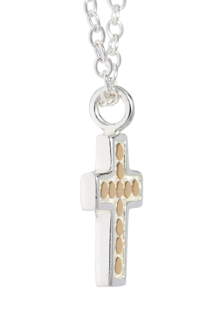'Gili' Reversible Mini Cross Necklace, Alternate, color, TWO TONE
