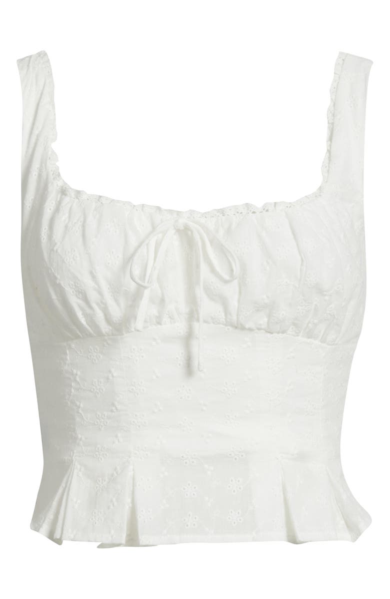 All in Favor Shirred Crop Top, Alternate, color, White