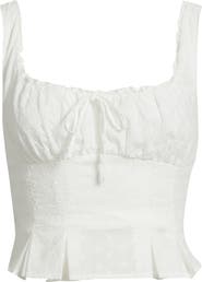 All in Favor Shirred Crop Top