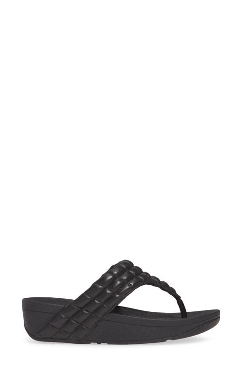 Fitflop Lulu Padded Shimmy Suede Flip Flop In All Black Suede