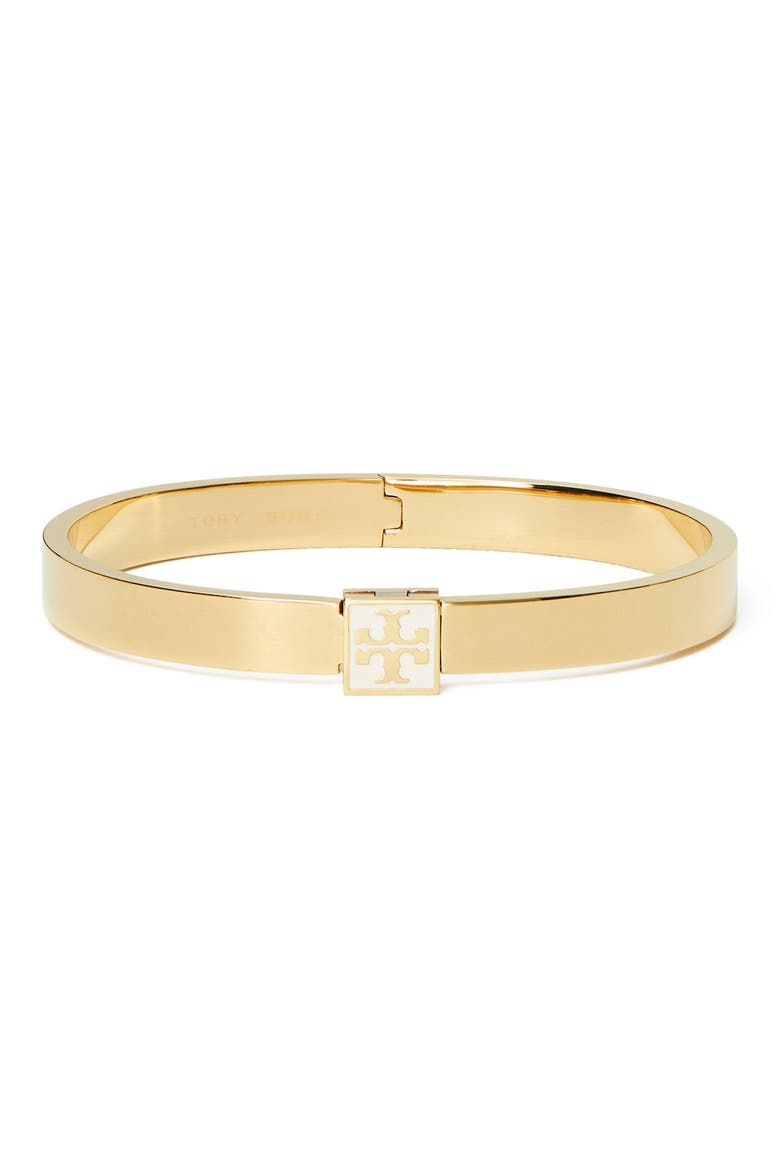 Logo Hinge Bracelet, Main, color, TORY GOLD / NEW IVORY