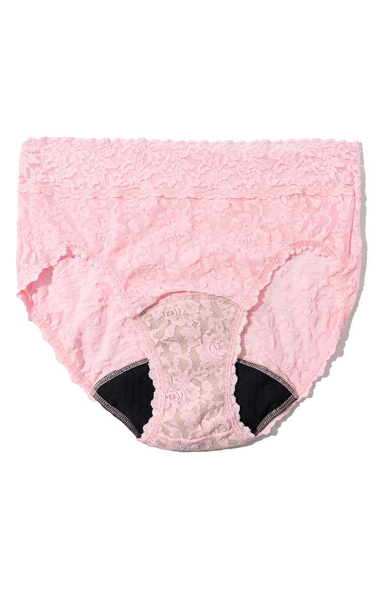 Hanky Panky x Saalt Signature Lace<sup>®</sup> Leakproof French Briefs, Alternate, color, Bliss Pink