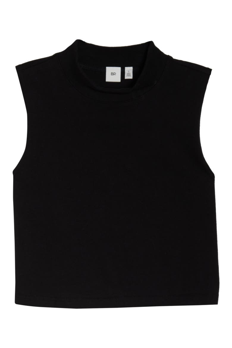 x Claudia Sulewski Mock Neck Crop Top, Alternate, color, BLACK