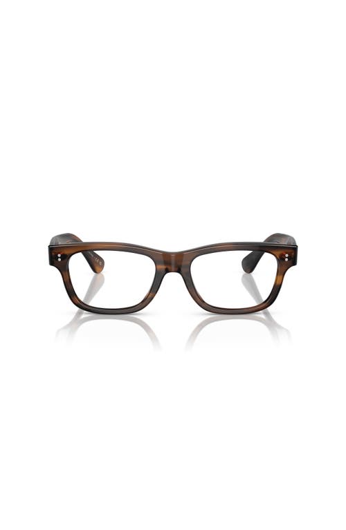 Oliver Peoples 53mm Rectangle Optical Glasses In Brown