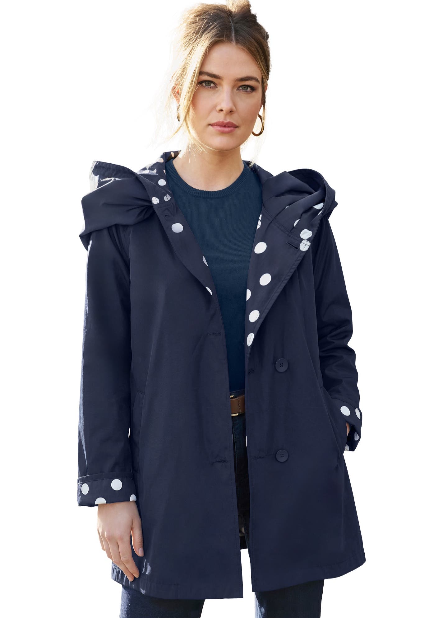 NAVY WHITE DOT
