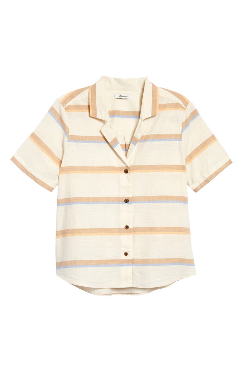 Madewell Stripe Camp Shirt, Main, color, 