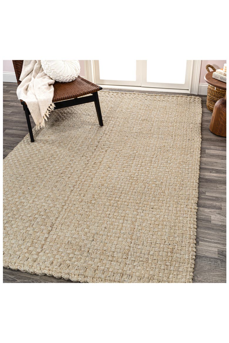 Estera Hand Woven Boucle Chunky Jute Area Rug, Alternate, color, Ivory
