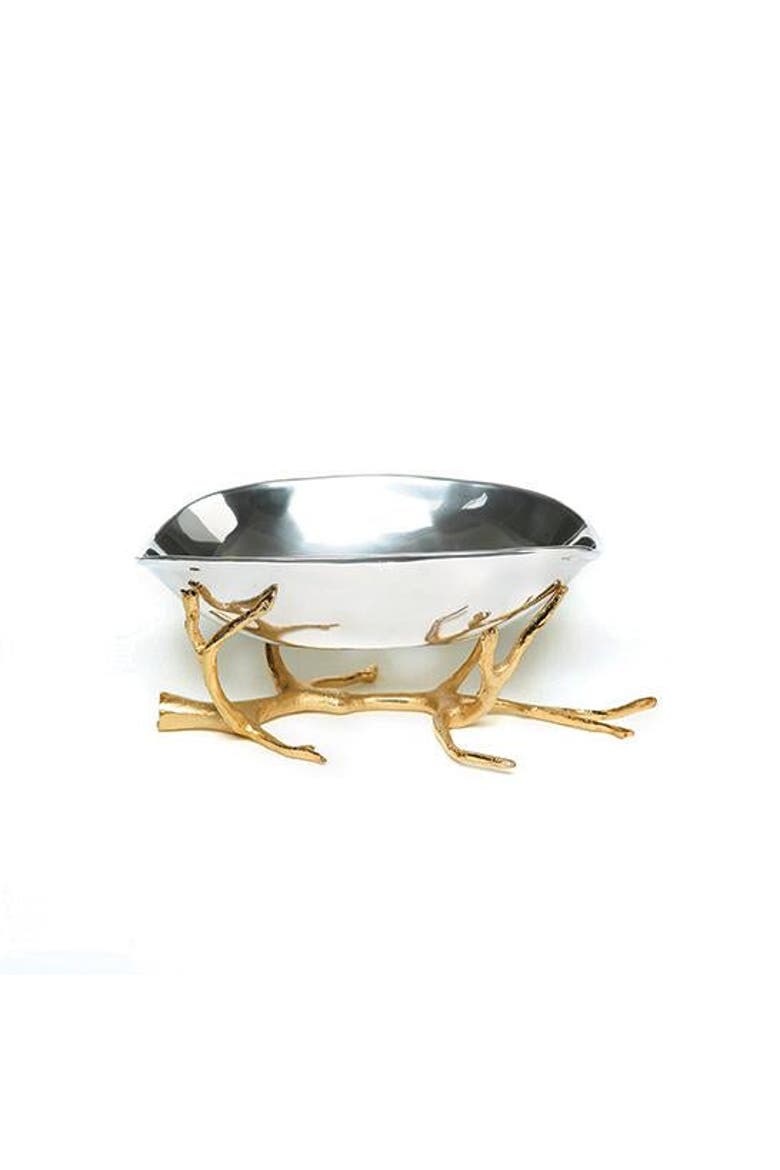 Manzanita Low Pedestal Bowl, Main, color, Gold