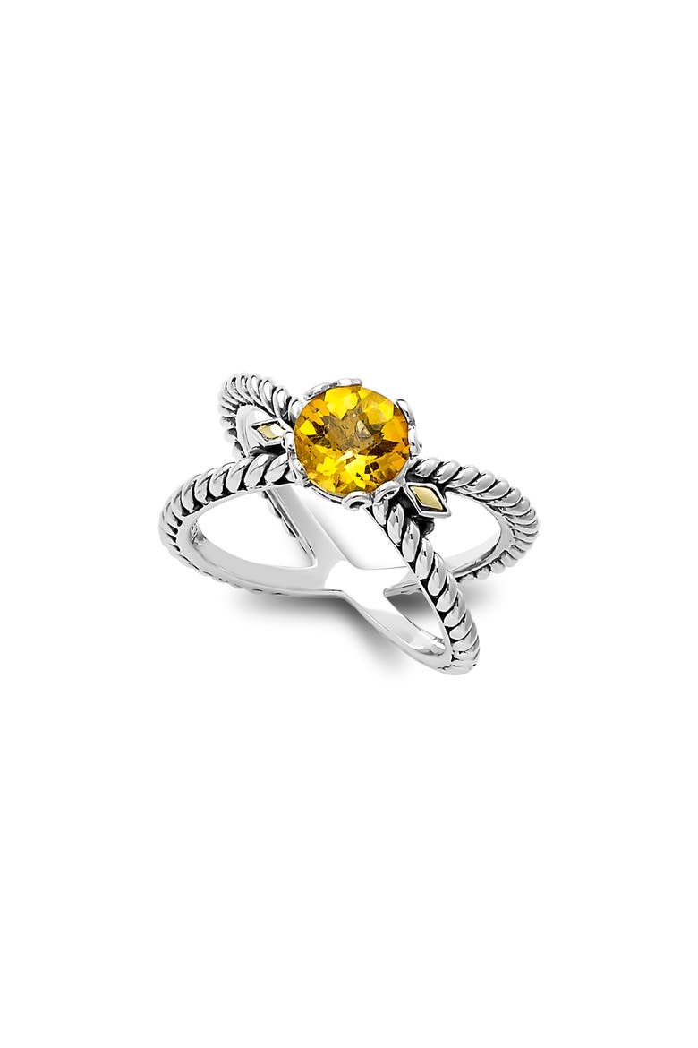 Two-Tone X Crossover Band Ring, Main, color, CITRINE YELLOW
