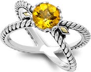 SAMUEL B. Two-Tone X Crossover Band Ring