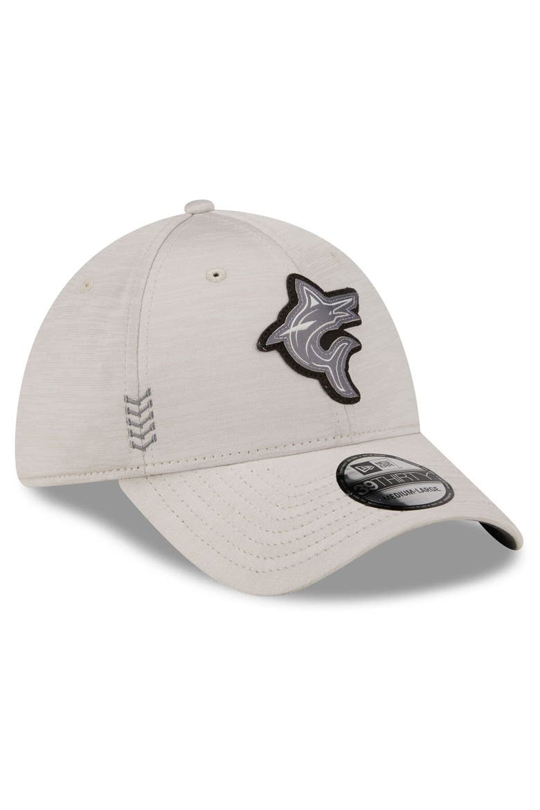 Men's New Era  Cream Miami Marlins 2024 Clubhouse 39THIRTY Flex Fit Hat, Alternate, color, Cream