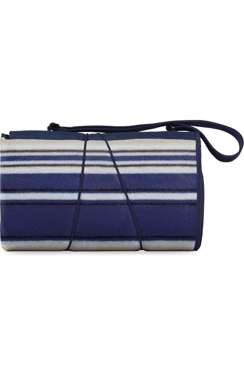 Oniva a Picnic Time Brand ONIVA Blanket Tote Outdoor Picnic Blanket, Alternate, color, Blue Stripe Pattern With Navy