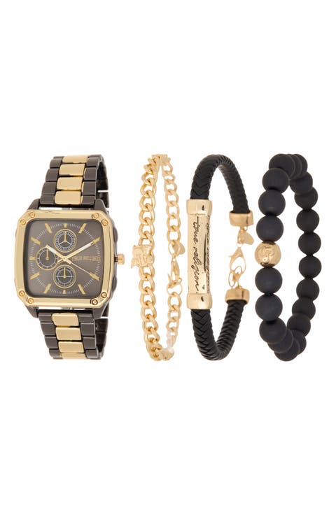Square Two-Tone Bracelet Watch, 32.5mm & Assorted Bracelets Set