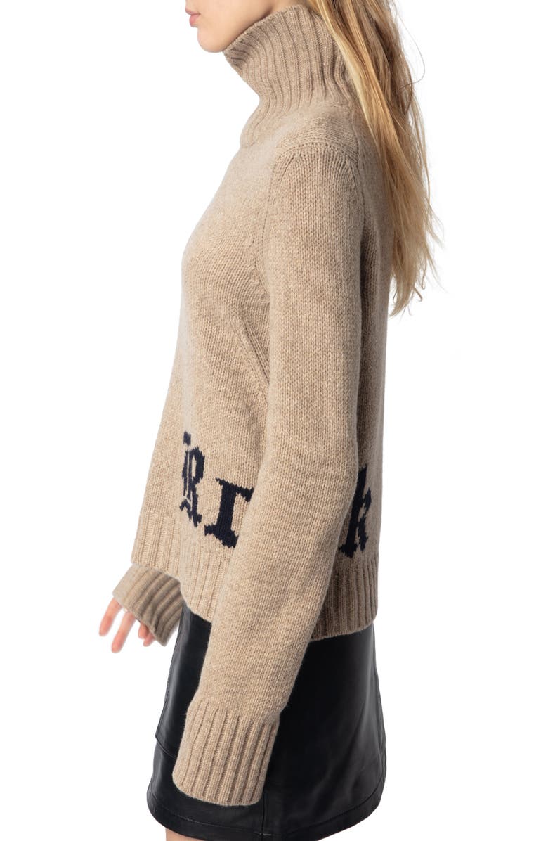 Zadig & Voltaire Namla We Rock Merino Wool Sweater, Alternate, color, 