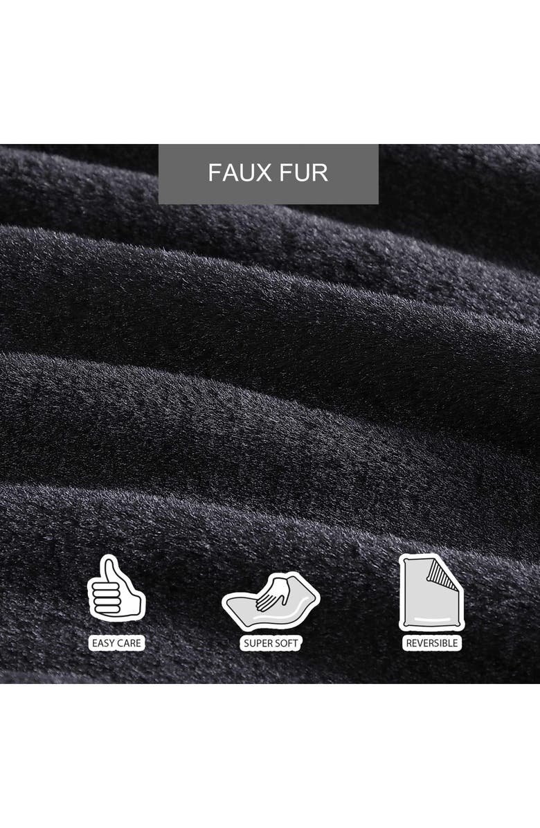 CITY SCENE Faux Fur Throw Blanket, Alternate, color, Black