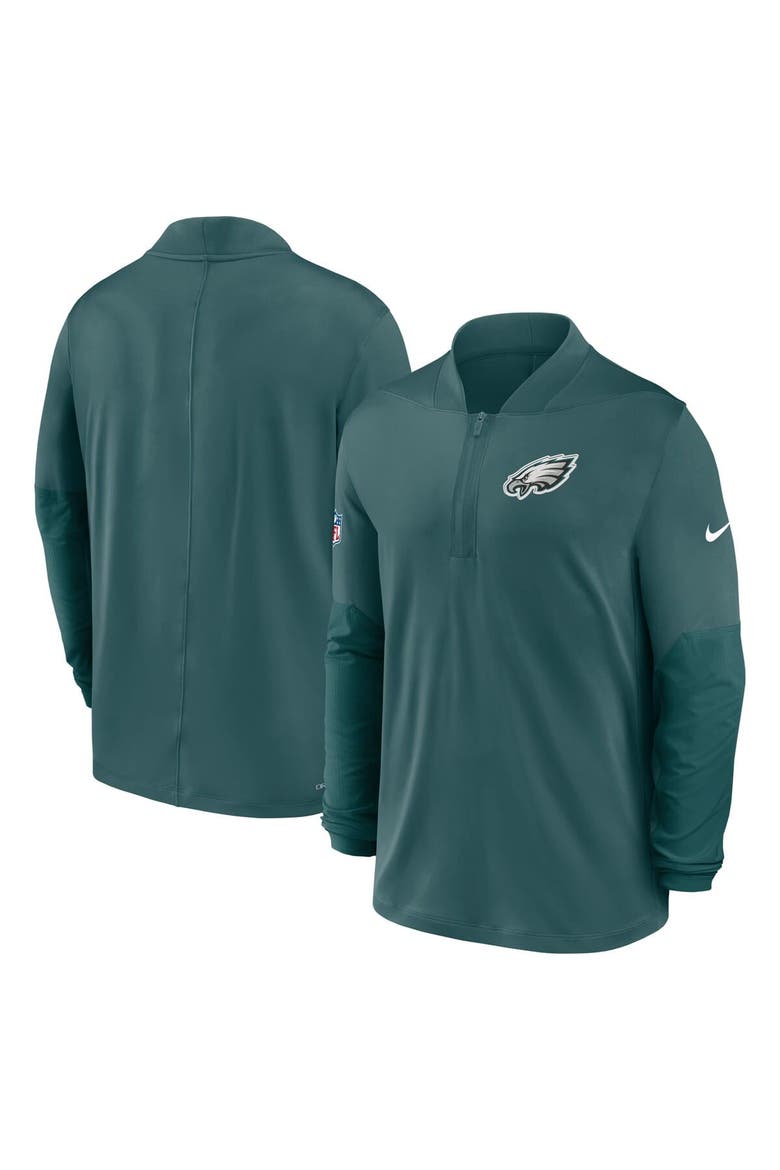Men's Nike Green Philadelphia Eagles Sideline Dri-FIT Half-Zip Pullover, Alternate, color, Green