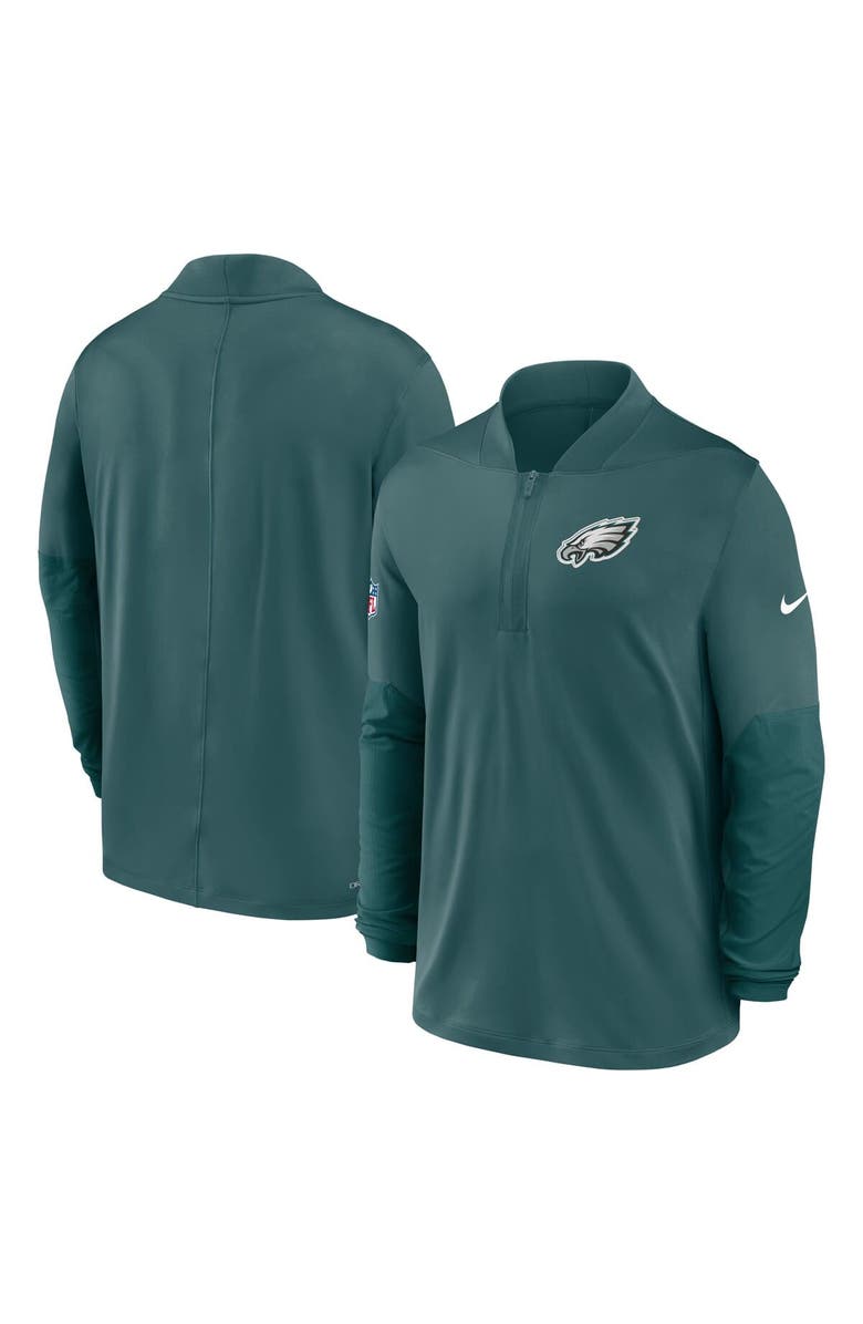 Nike Men's Nike Green Philadelphia Eagles Sideline Dri-FIT Half-Zip Pullover, Alternate, color, Green