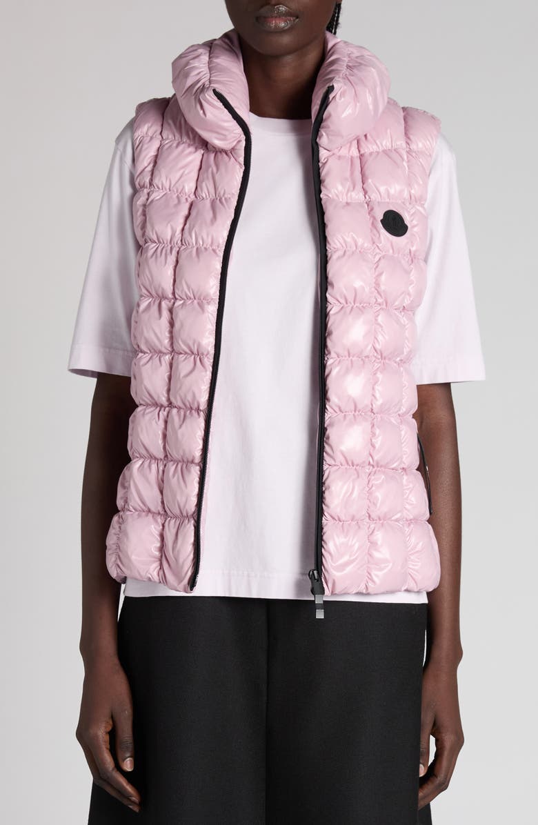 Moncler Emilion Box Quilted Down Vest, Alternate, color, Dawn Pink