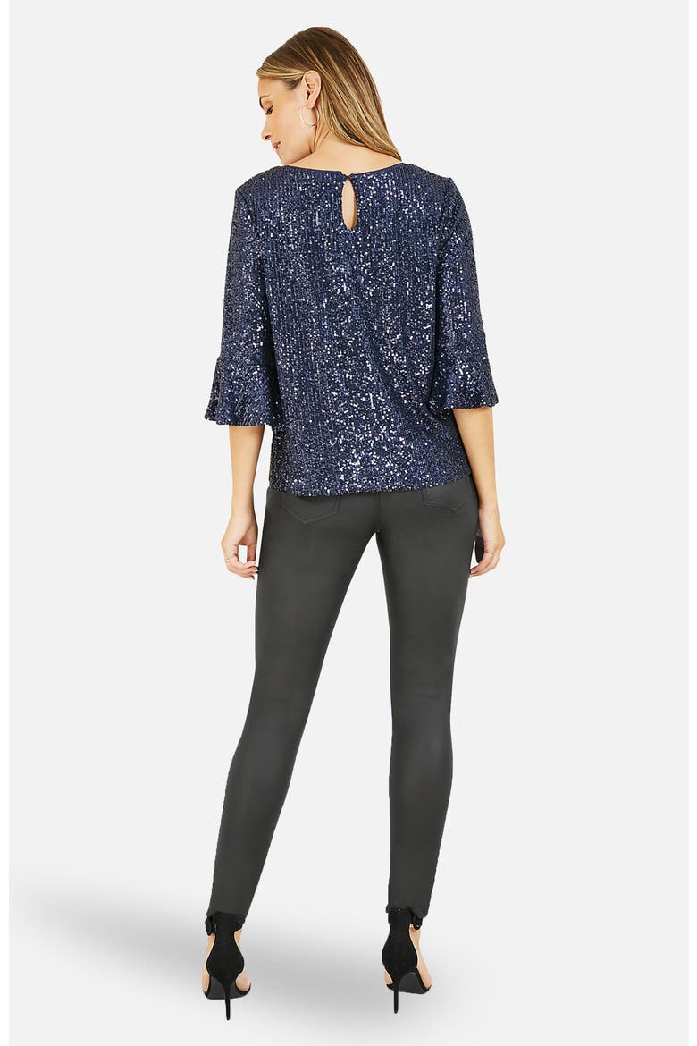 Sequin Relaxed Fit Top, Alternate, color, Navy