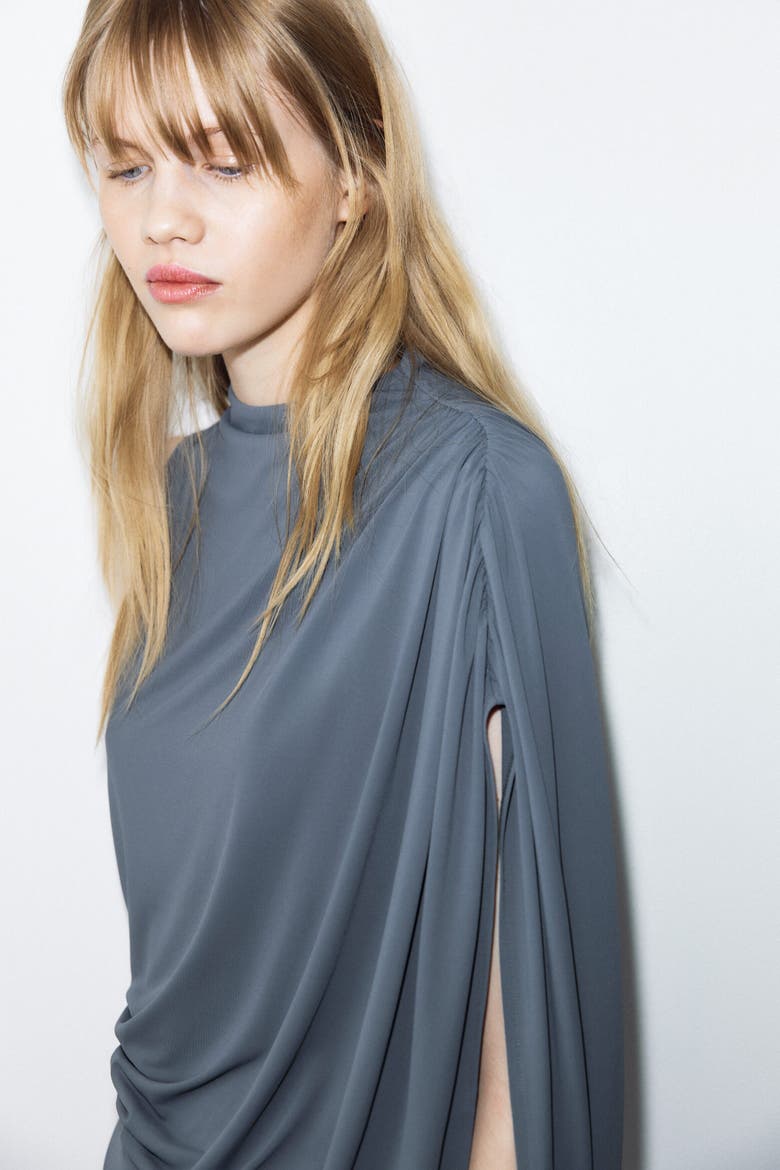 Draped Maxi Dress, Alternate, color, Dark gray