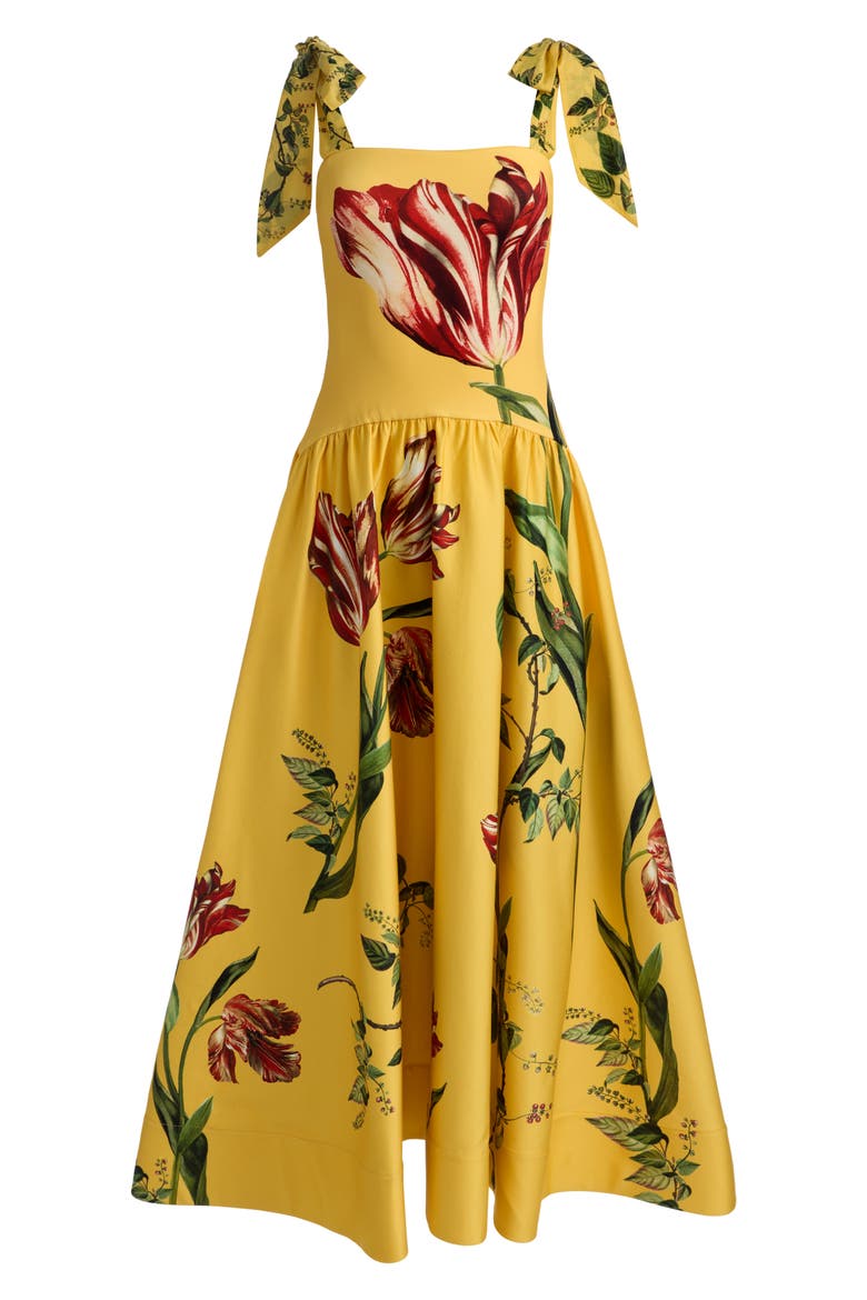 Oriana Tie Strap Drop Waist Dress, Alternate, color, SOFT TULIP TUSCANY