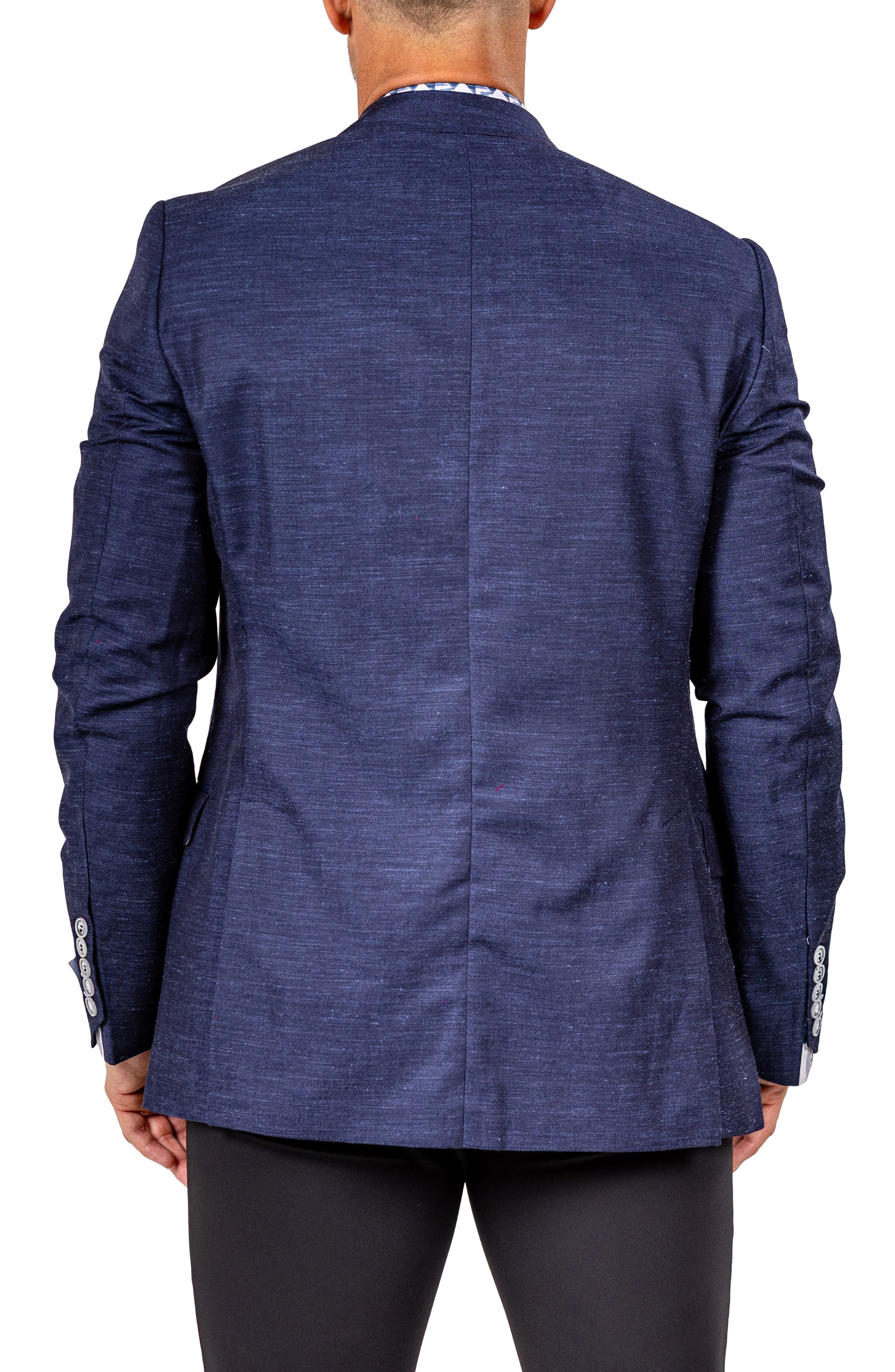Socrate Marthyr033 Blue Slub Wool & Silk Blend Wool Sport Coat - image 2