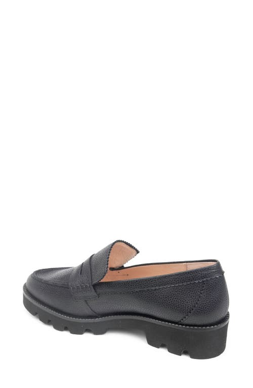 Patricia Green Vince Lug Sole Penny Loafer In Black