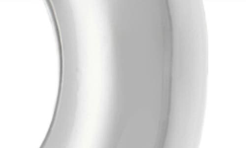 Reiss Oliva Plain Huggie Hoop Earrings In Silver Tone