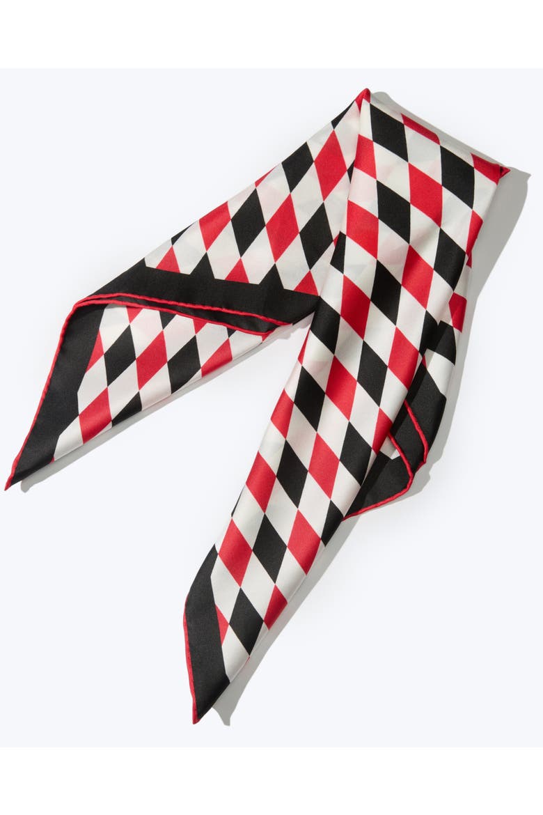 Diamond Silk Bandana, Alternate, color, Red & Black