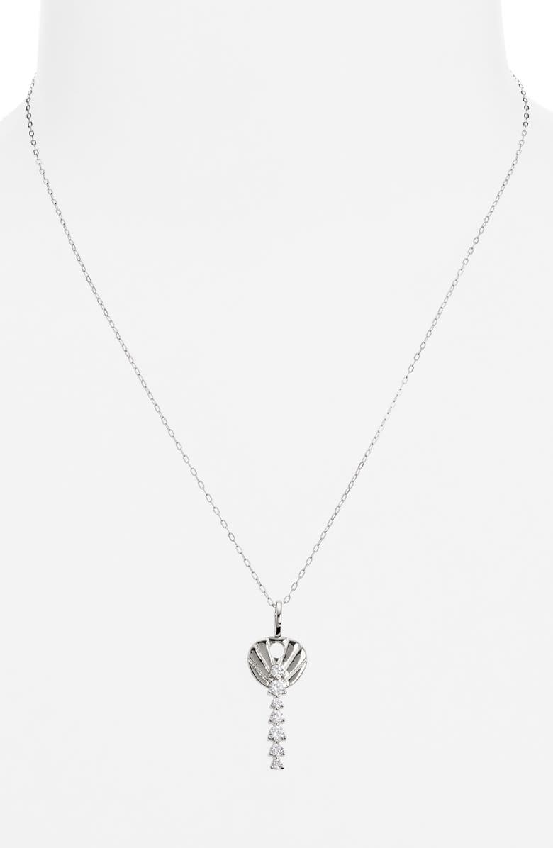 MIRANDA FRYE Key Pendant Necklace, Alternate, color, Silver