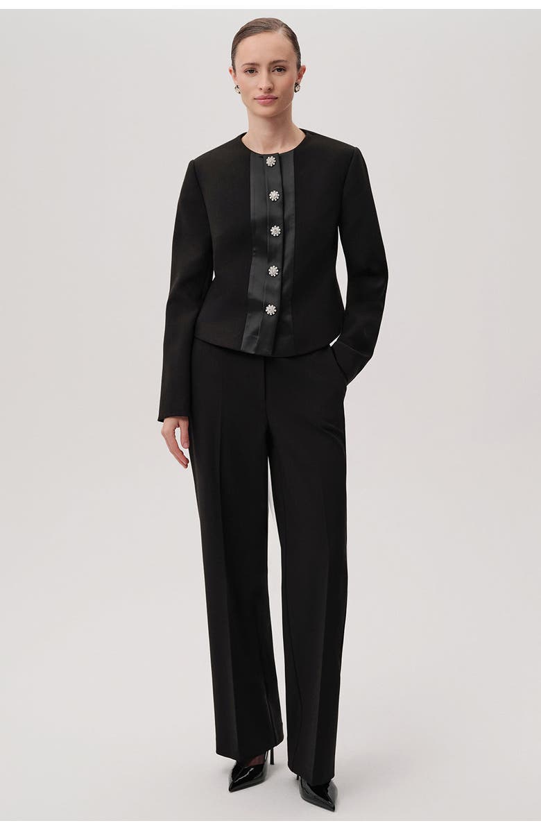 Exquise Aster Structured Jacket, Alternate, color, Black